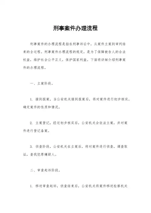 刑事案件办理流程