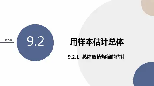 人教A版高中数学必修第二册教学课件-第九章 -9-2-1总体取值规律的估计