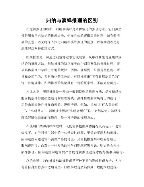 归纳与演绎推理的区别