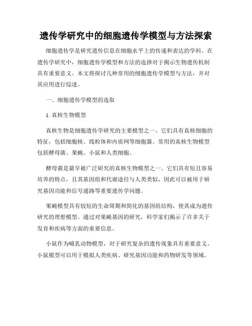 遗传学研究中的细胞遗传学模型与方法探索