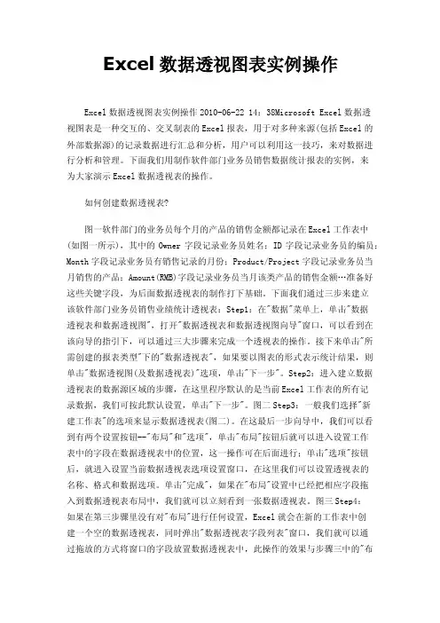 Excel数据透视图表实例操作