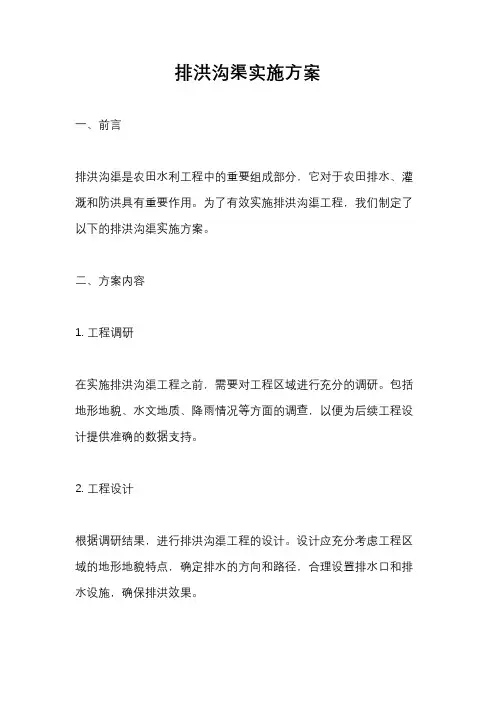 排洪沟渠实施方案
