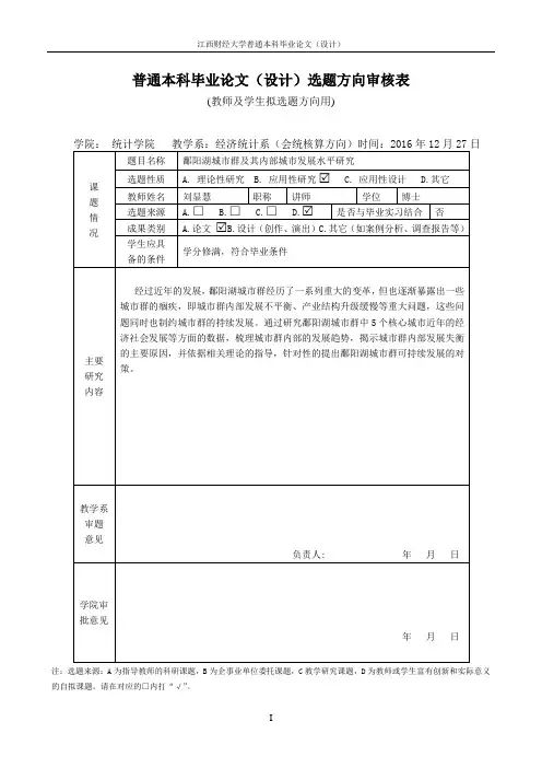 选题方向审核表