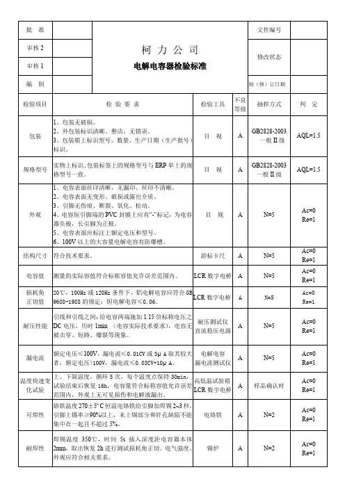 100513电解电容检验标准