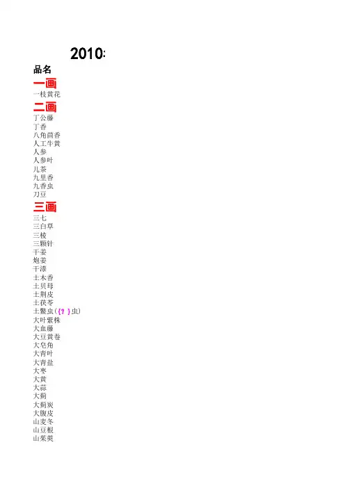 2010年版《中国药典》一部 中药材与饮片贮藏条件★★★