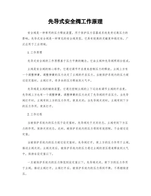 先导式安全阀工作原理