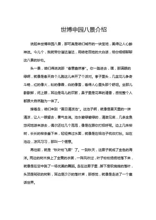 世博申园八景介绍