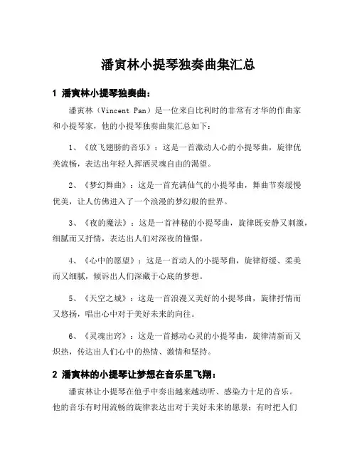 潘寅林小提琴独奏曲集汇总