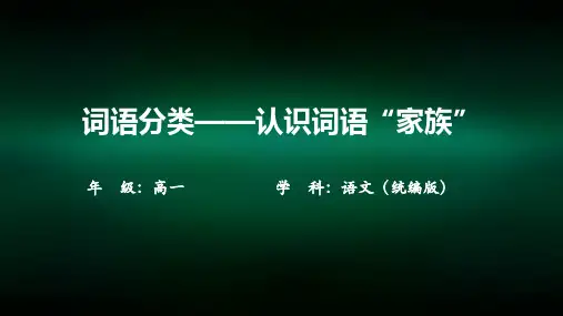 高一【语文(统编版)】词语分类——认识词语“家族”-课件