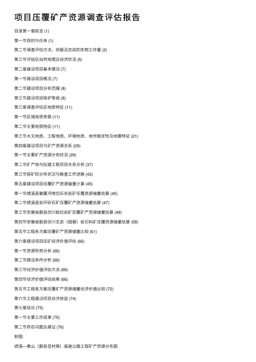项目压覆矿产资源调查评估报告