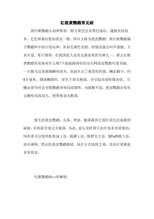 红眼黄鹦鹉常见病