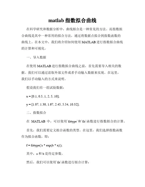 matlab指数拟合曲线