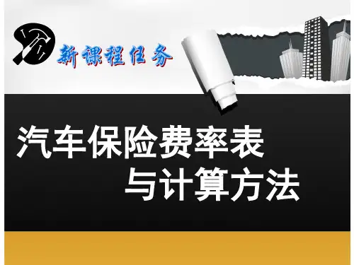 汽车保险费用计算ppt 精品
