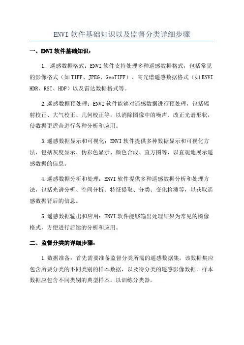 ENVI软件基础知识以及监督分类详细步骤