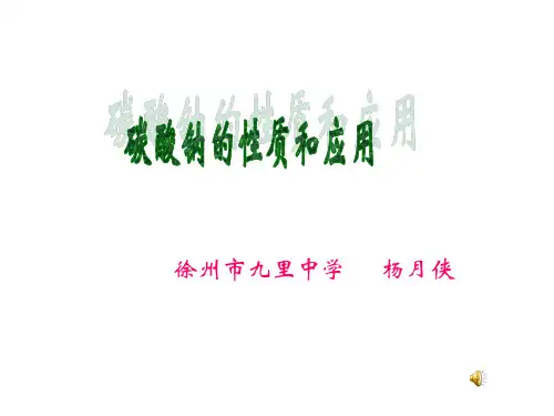 高一化学上学期碳酸钠的性质与应用-江苏教育版(2019年10月)