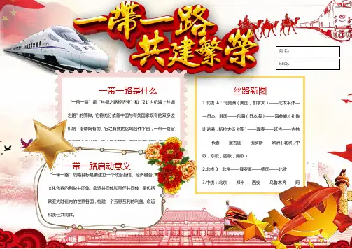 一带一路文化、丝绸之路小报海报手抄报 (4)