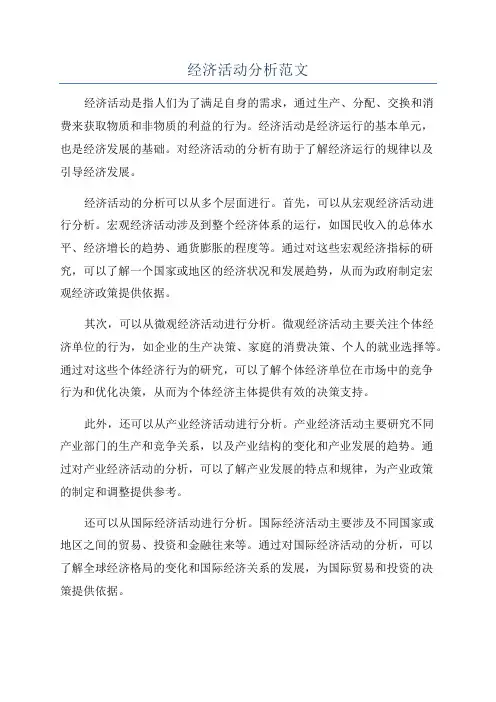 经济活动分析范文