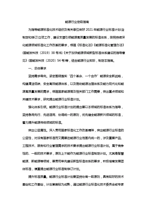能源行业 定级指南