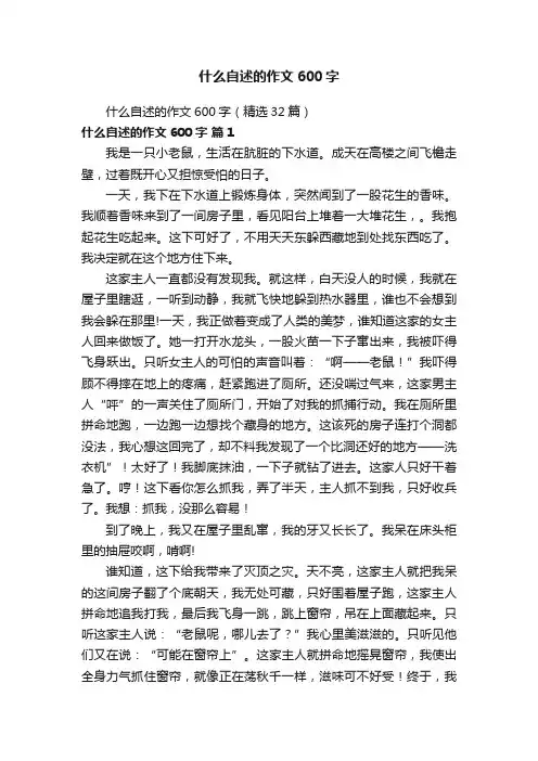 什么自述的作文600字（精选32篇）