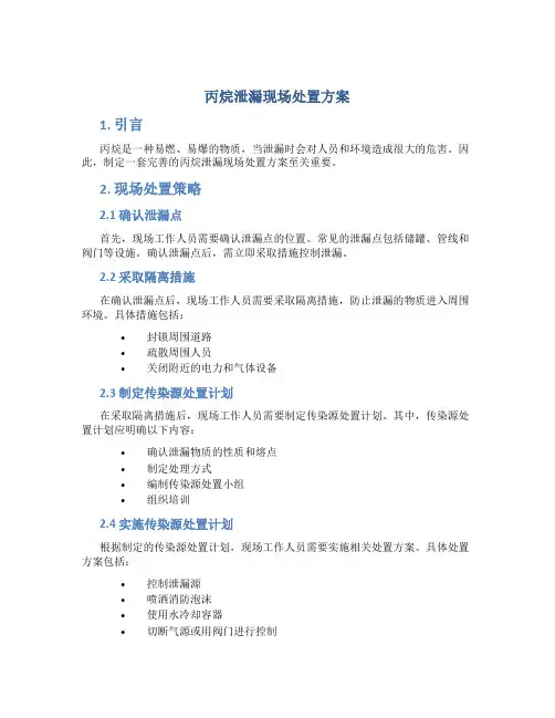 丙烷泄漏现场处置方案
