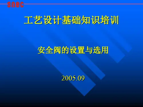 安全阀的设置与选用