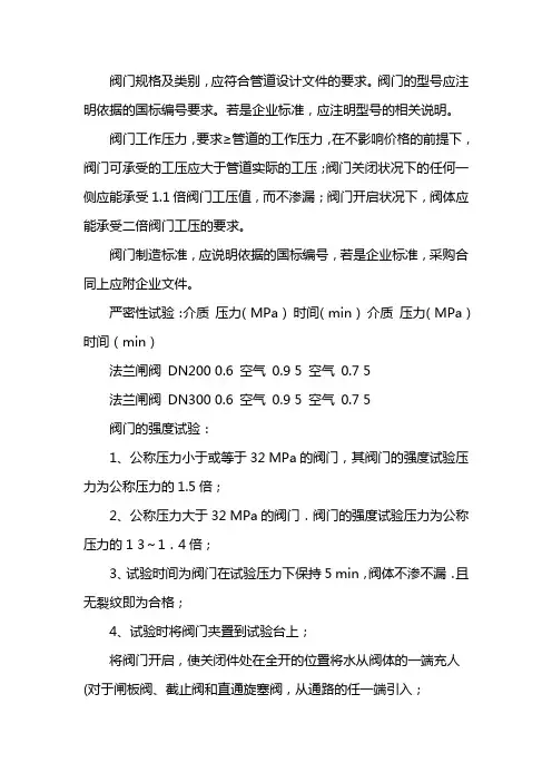 阀门试验记录