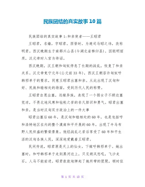 民族团结的真实故事10篇