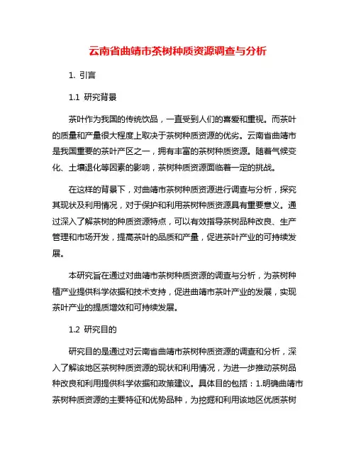 云南省曲靖市茶树种质资源调查与分析