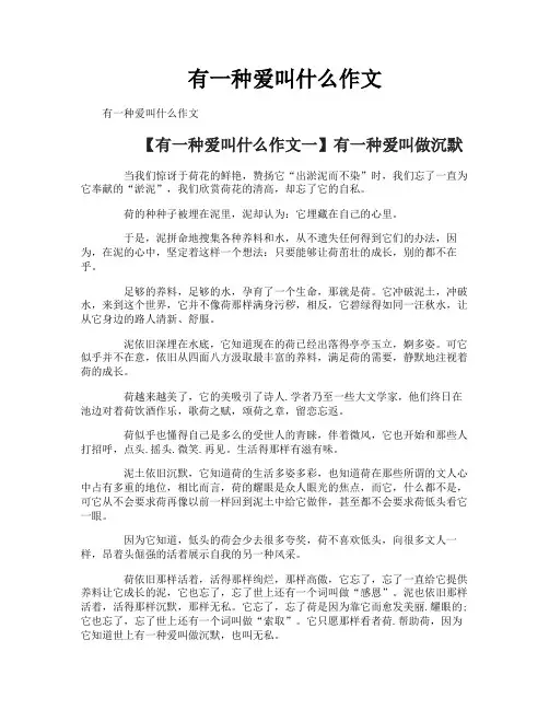 有一种爱叫什么作文