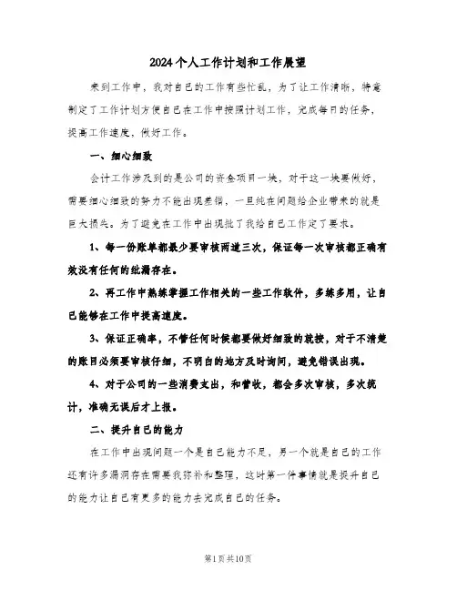 2024个人工作计划和工作展望(4篇)