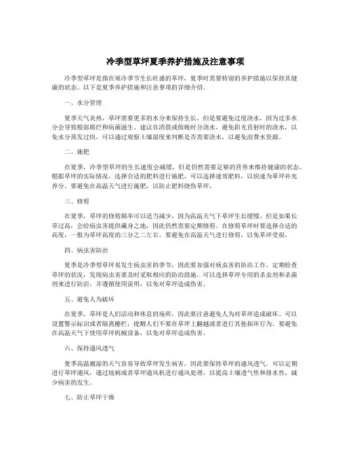 冷季型草坪夏季养护措施及注意事项
