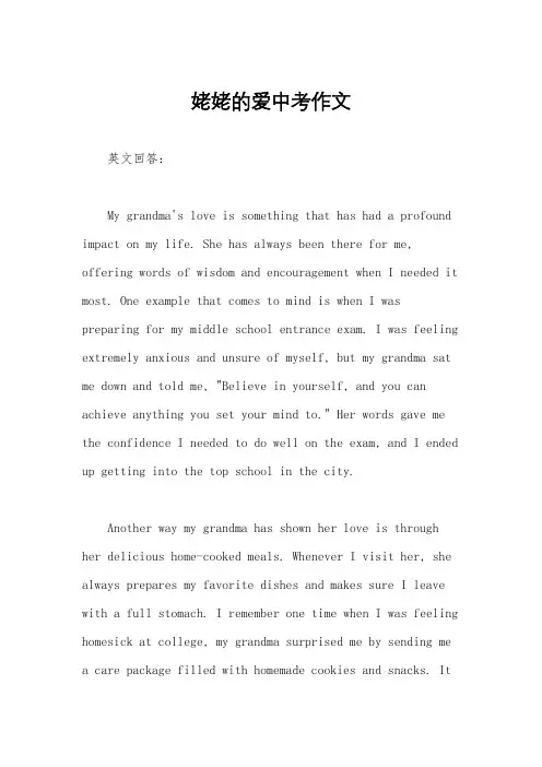 姥姥的爱中考作文