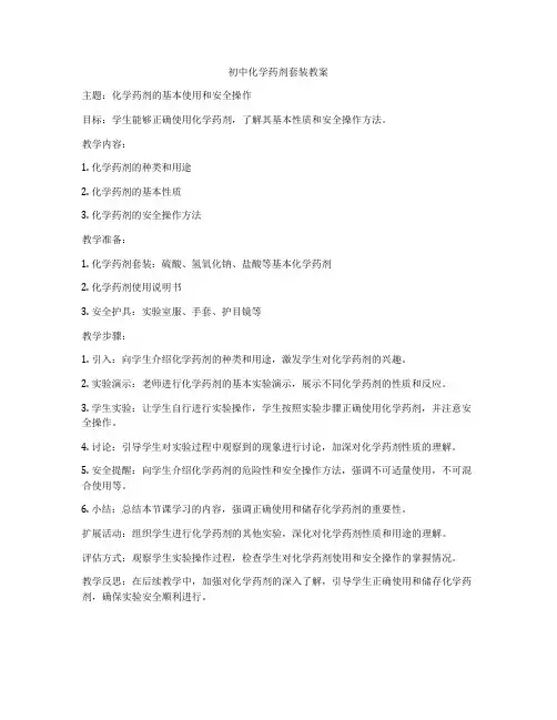 初中化学药剂套装教案