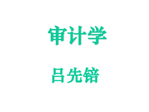 审计学(西南财经大学,吕先锫)(上)-文档资料