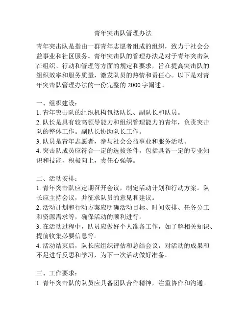 青年突击队管理办法