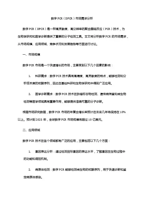 2024年数字PCR(DPCR)市场需求分析