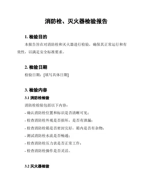 消防栓、灭火器检验报告
