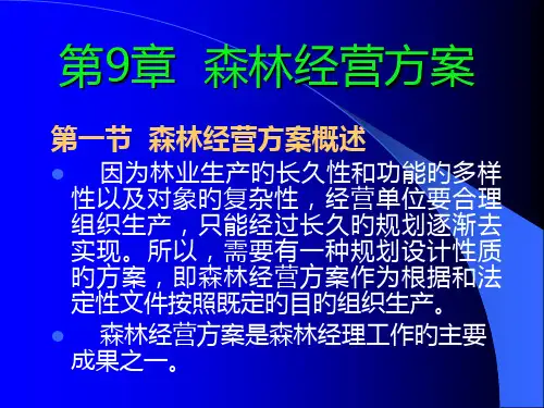 森林经营方案