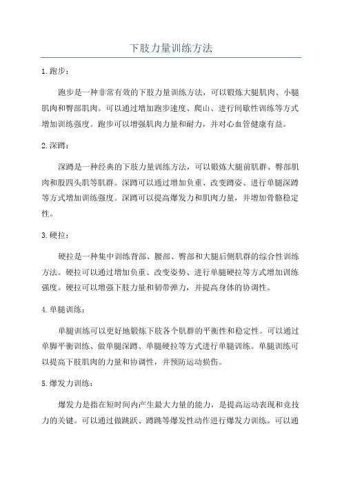 下肢力量训练方法