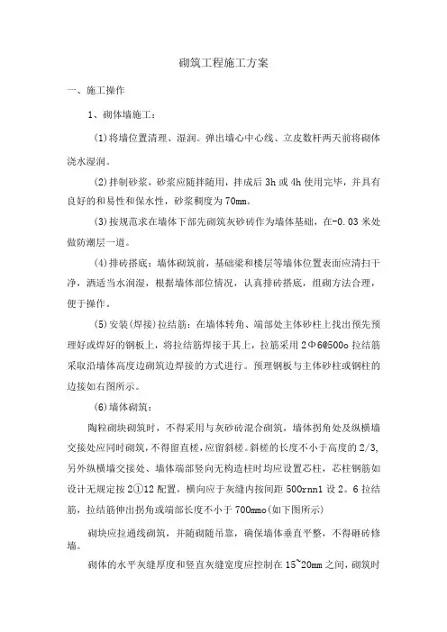 砌筑工程施工方案
