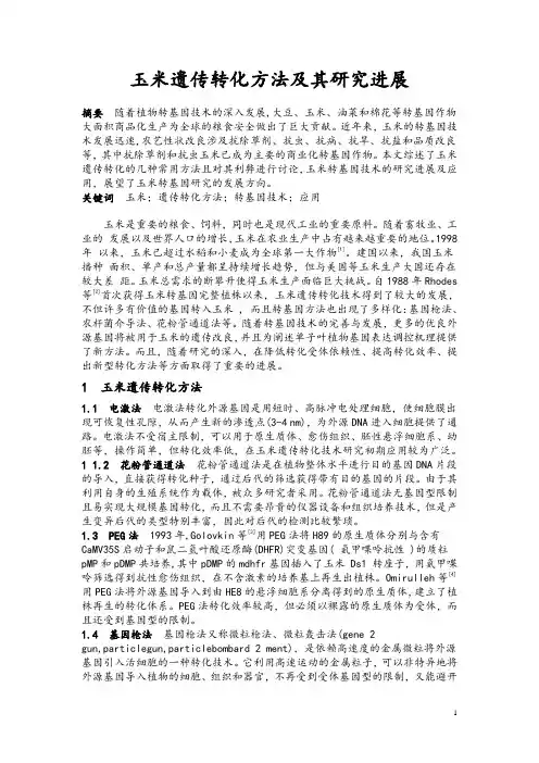植物组织培养：玉米遗传转化方法及其研究进展