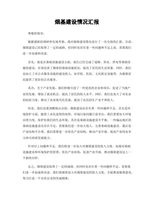 烟基建设情况汇报
