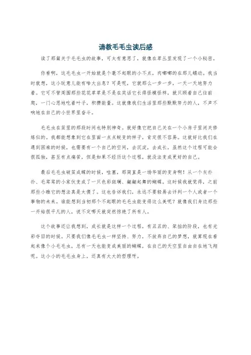 请教毛毛虫读后感