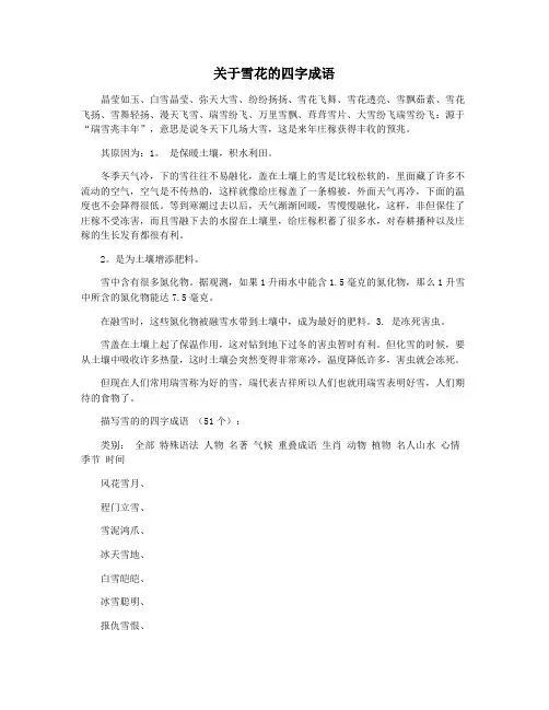 关于雪花的四字成语