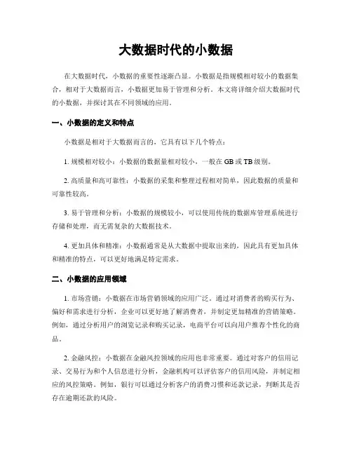 大数据时代的小数据