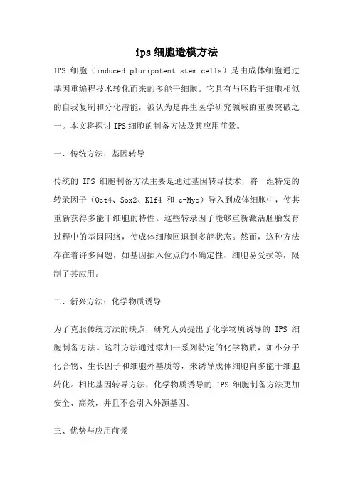 ips细胞造模方法