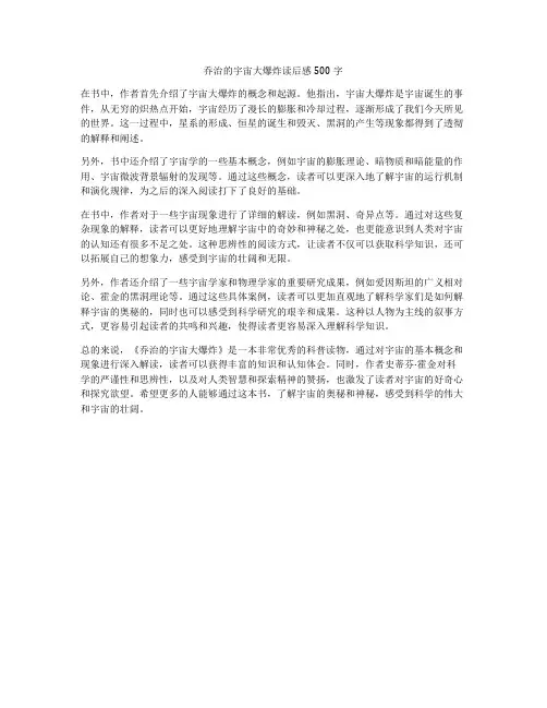乔治的宇宙大爆炸读后感500字