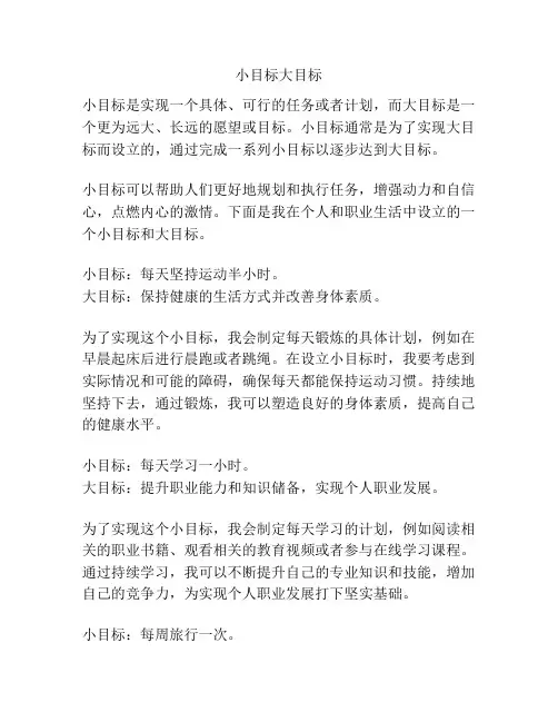 小目标大目标