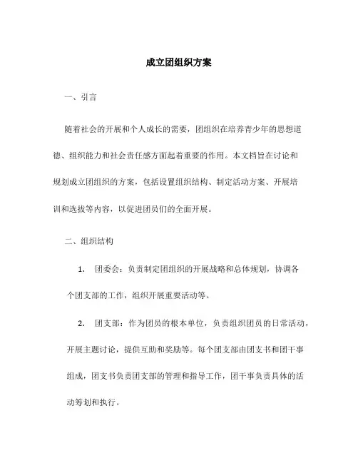 成立团组织方案