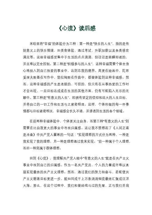《心流》读后感
